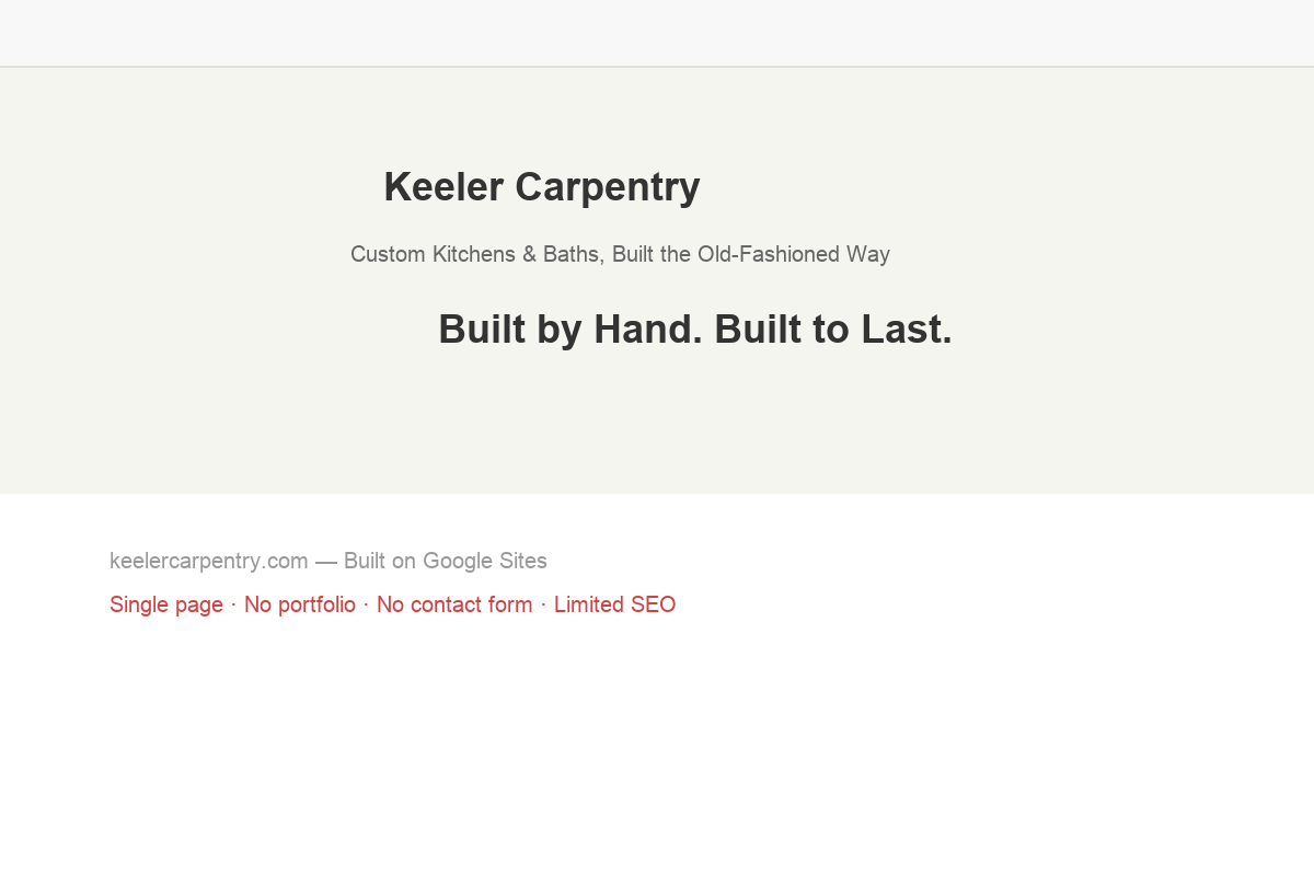 Keeler Carpentry current website